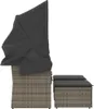 vidaXL Gartensofa 2-Sitzer mit Dach und Hockern Grau Poly Produktbild-Vorschau 5