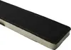 A close-up, angled view of a black activated carbon filter strip with a light gray backing, set against a white background. Produktbild-Vorschau