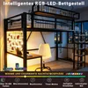 STILVORA Hochbett 90x200cm mit Schreibtisch und Produktbild-Vorschau 4