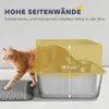 PawHut Katzentoilette Edelstahl Offene Katzenklo mit Produktbild-Vorschau 5