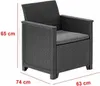 Keter Lounge Set Emma 9-częściowy, fotel + sofa + stolik + Podgląd zdjęcia produktu 13