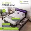Juskys Polsterbett Lyon 140 x 200 cm schwarz – Bettgestell Produktbild-Vorschau 2