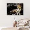 Leinwandbild leopard auf den felsen 100x70 cm Feeby gelb Produktbild-Vorschau 2
