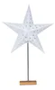 A white star-shaped LED light with a stand, suitable for Christmas decoration. Produktbild-Vorschau