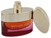Flakon Michael Kors Wonderlust Sensual Essence mit goldfarbenem Sprühkopf, abgenommener ovaler Kappe und Farbverlauf von Orange zu Pink. Anteprima dell’immagine prodotto