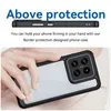 A hand holding a phone with a protective case, showcasing the camera module and the case's border protection. Produktbild-Vorschau