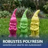 XXL Gartenzwerg 3er Set Polyresin pink gelb grün 20x60x16cm Produktbild-Vorschau 6