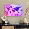 MuchoWow® Poster Weltkarte - Rosa - Blau 90x60 cm - Produktbild-Vorschau 3