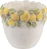 Clayre & Eef Blumentopf Ø 14x12 cm Weiß Gelb Stein Zitronen Produktbild-Vorschau 1