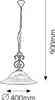 A line drawing of a pendant light fixture with dimensions indicated. Produktbild-Vorschau