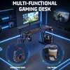 gaming schreibtisch 160 x 60 cm Computertisch mit LED mit Produktbild-Vorschau 4