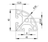 Länge 1670mm - Design-Aluminiumprofil 40x40L Radius 40 - Produktbild-Vorschau 2