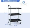 Dílenský vozík COSTWAY, pojízdný vozík na nářadí se 3 Náhled obrázku produktu 3