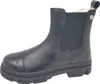 A single black leather boot with a thick sole, shown from the side against a white background. Produktbild-Vorschau