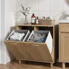 Panier à linge basculant avec panier amovible, en chêne Voir les images du produit 5