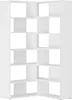 A white corner bookshelf unit with multiple shelves. Produktbild-Vorschau