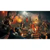 A group of Vikings engaged in a fierce battle, with fire and smoke in the background. Produktbild-Vorschau