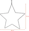 A black wire star silhouette with small lights, with dimensions indicated. Anteprima dell’immagine prodotto