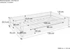 A diagram showing the dimensions of a dog bed frame with a slatted base. Anteprima dell’immagine prodotto