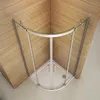 Duschkabine 90x90x195cm Viertelkreis Eckeinstieg Runddusche Produktbild-Vorschau 3