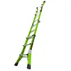 A bright green, multi-functional telescopic ladder is shown against a white background. Podgląd zdjęcia produktu