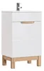 Badezimmerschrank 50 Cm Weiß Glänzend Eiche 1 Tür Für Produktbild-Vorschau 1