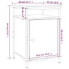 vidaXL Comodino rovere fumé 40x42x60 cm materiale a base di Anteprima dell’immagine prodotto 8