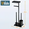 Vilde | WC stojan 65 cm - čierny - držiak toaletného Náhľad obrázku produktu 4