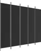 vidaXL 5-tlg. Paravent Schwarz 250x200 cm Stoff Produktbild-Vorschau 1