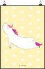Mr. & Mrs. Panda Bild Einhorn Yoga DIN A2 - Gelb Pastell - Produktbild-Vorschau 1