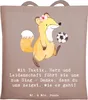 Mr. & Mrs. Panda Einkaufstüte Fußball Trainerin - Braun Produktbild-Vorschau 1