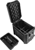 A black toolbox with its lid open, showing internal dividers and a removable tray. Anteprima dell’immagine prodotto