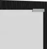A close-up view of the corner of a black wood-effect furniture item with a silver clip attached. Podgląd zdjęcia produktu
