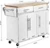 GOPLUS Küchenwagen Rollbar, Servicewagen 120 x 46 x 92,5 cm Produktbild-Vorschau 5