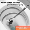 A toilet brush is shown cleaning inside a toilet bowl. Produktbild-Vorschau