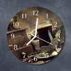 Glasuhr Wanduhr Küchenuhr Echt-Glas 30fi cm Kaffee braun Produktbild-Vorschau 2
