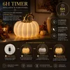 LED Porzellan Kürbis Weiß Gold Mittel Herbstdeko Warmweiß Produktbild-Vorschau 7