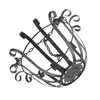 A black metal hanging basket with chains, designed for plants or as a decorative wall hanging. Náhled obrázku produktu