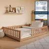 Lit d'enfant au sol 140 x 200 cm avec barrière de sécurité Voir les images du produit 1