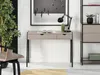 A modern desk setup with a desk, lamp, plant, and bookshelf. Anteprima dell’immagine prodotto