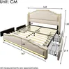 A diagram of a bed frame with measurements indicated. Produktbild-Vorschau