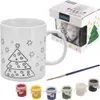 Weihnachtstasse selbst bemalen: Pinsel, 6 Farben, weißes Produktbild-Vorschau 1