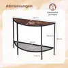 COSTWAY Console tafel, bijzettafel half rond met 2 niveaus, Productafbeelding-voorbeeld 3