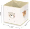 A 3D rendering of a cube-shaped storage box with cartoon animal illustrations. Náhľad obrázku produktu