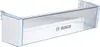A clear plastic refrigerator shelf with a blue trim and the Bosch logo. Náhled obrázku produktu