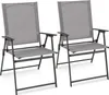 Two gray folding chairs are shown side-by-side against a white background. Anteprima dell’immagine prodotto