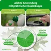An infographic showing how to use a plant fertilizer, including step-by-step instructions and a seasonal application calendar. Produktbild-Vorschau