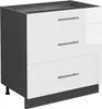 Küchenunterschrank Vicco Fame-Line Weiß Hochglanz 80 cm mit Produktbild-Vorschau 1
