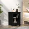 vidaXL Nachttisch Schwarz 40x35x55 cm Massivholz Kiefer Produktbild-Vorschau 1