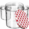 Several clear glass jars with a red and white checkered lid. Produktbild-Vorschau